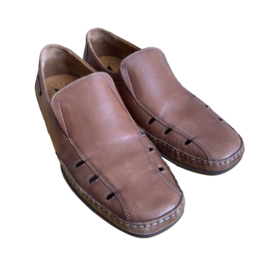 Mephisto Men's Cool-Air Leather Loafers - Size 11 - Brown Slip-On Comfort Shoes